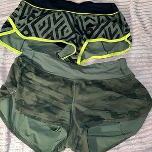 lululemon athletica Green and Black Athletic Shorts